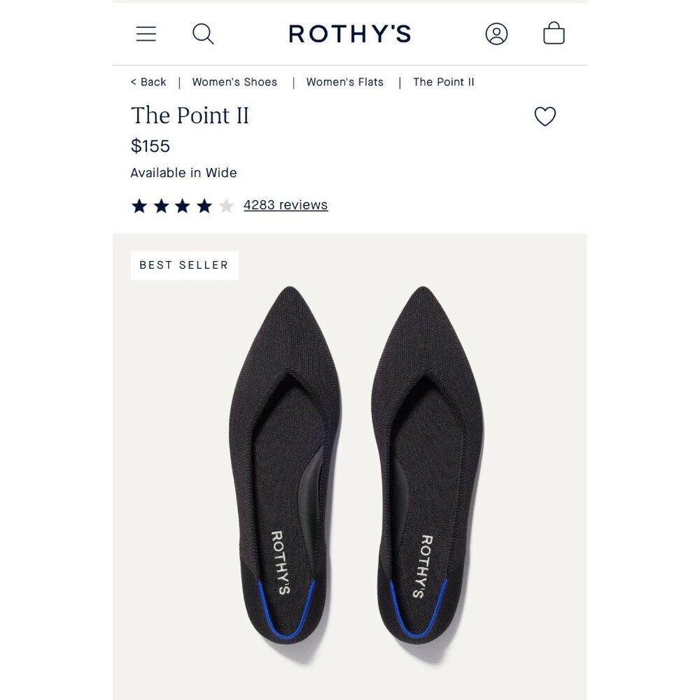 Rothys Flats Womens 9 The Point Honeycomb Slip On Shoes Classic Comfy $155 - Picture 6 of 11